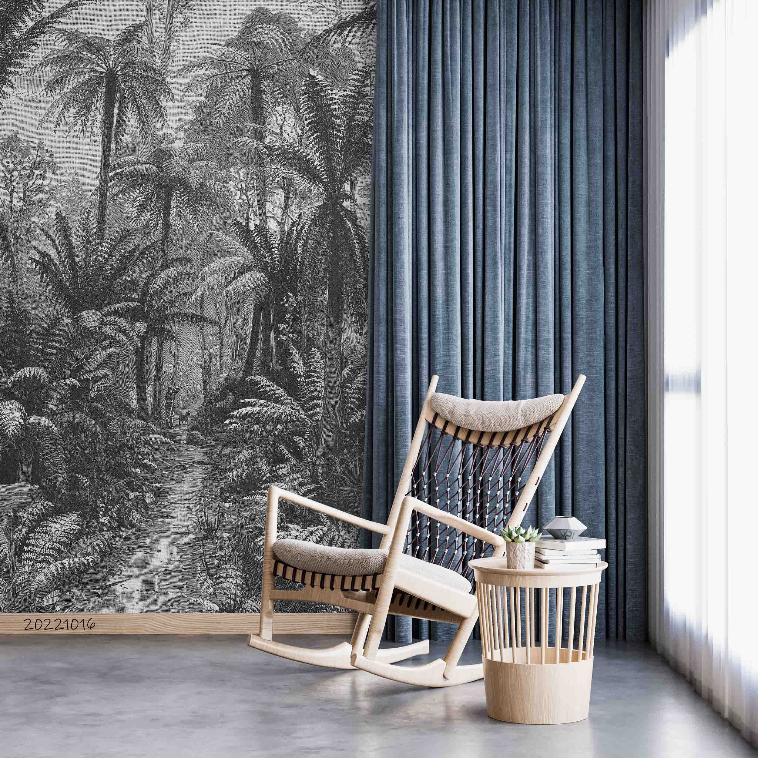 3D Vintage Tropical Forest Coconut Tree Wall Mural Wallpaper GD 1767- Jess Art Decoration