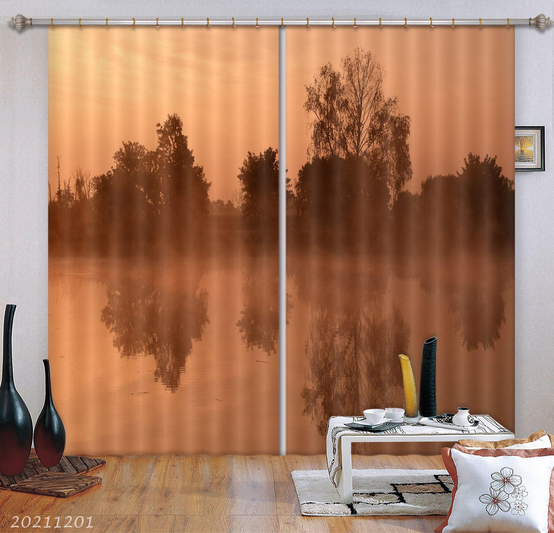 3D Landscape Plant Forest Yellow Curtains and Drapes LLL 13- Jess Art Decoration