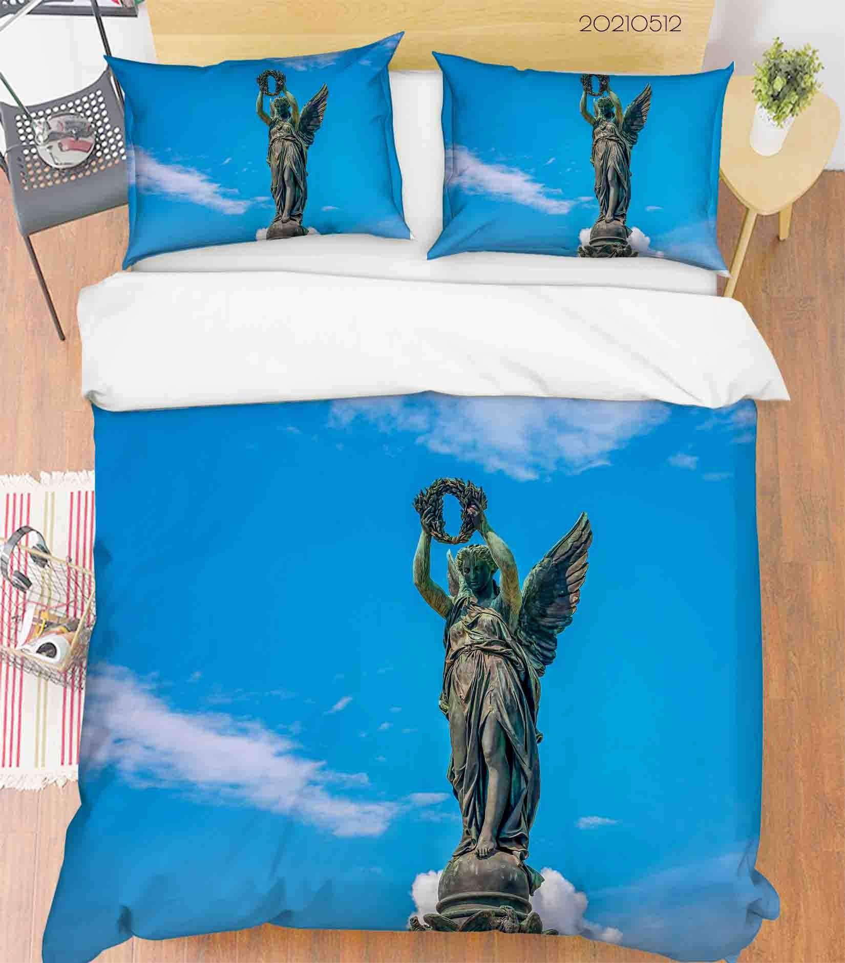 3D Blue Sky Sculpture Quilt Cover Set Bedding Set Duvet Cover Pillowcases 292- Jess Art Decoration