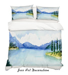 3D Cartoon Mountain Lake Quilt Cover Set Bedding Set Pillowcases 14- Jess Art Decoration