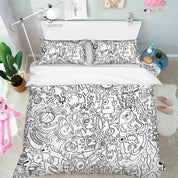3D Abstract Monster Graffiti Quilt Cover Set Bedding Set Duvet Cover Pillowcases 33- Jess Art Decoration
