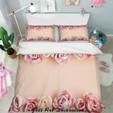 3D Pink Rose Floral Quilt Cover Set Bedding Set Pillowcases 16- Jess Art Decoration