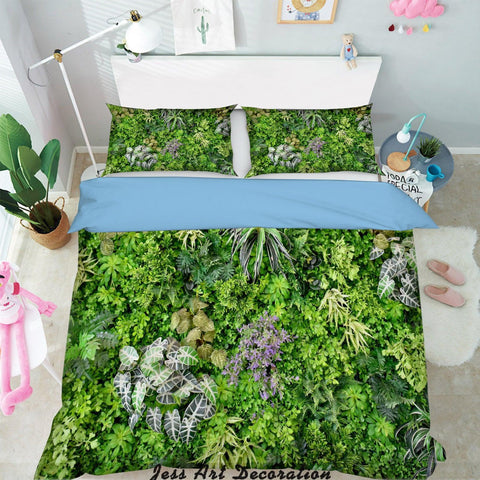 3D Green Plant Quilt Cover Set Bedding Set Pillowcases  70- Jess Art Decoration