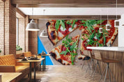 3D Big Pizza Slices Kraft Paper Tomato Paste Wall Mural Wallpaper SWW120- Jess Art Decoration