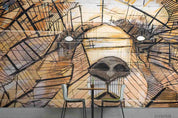 3D Abstract Brown Bear Geometry Wall Mural Wallpaper SWW417- Jess Art Decoration