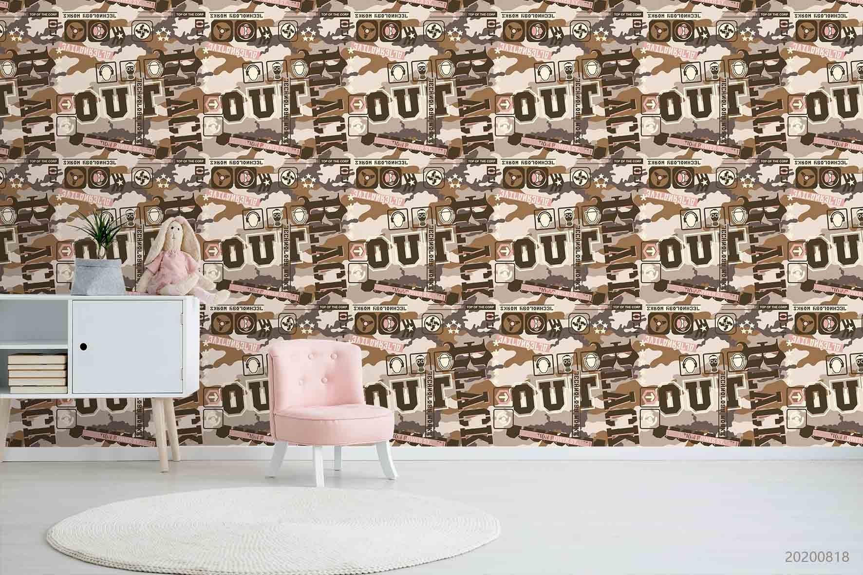 3D Vintage Letter Pattern Wall Mural Wallpaper LXL 1140- Jess Art Decoration