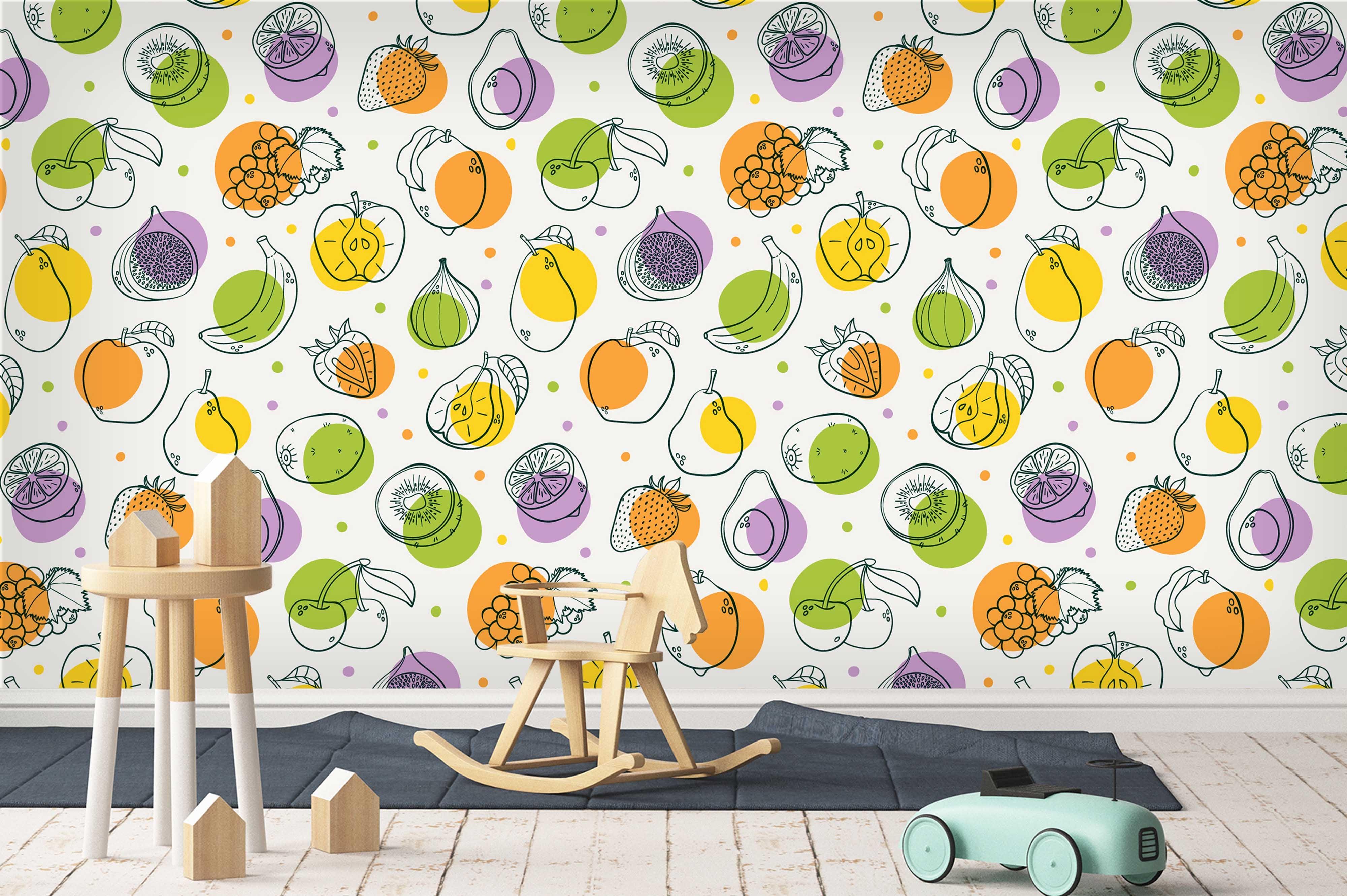 3D Fruits Apple Grape Banana Pear Wall Mural Wallpaper 21- Jess Art Decoration