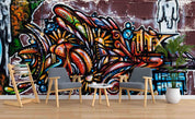 Abstract Graffiti Wallpaper urban graffiti wall mural for teen room, studio or feature wall