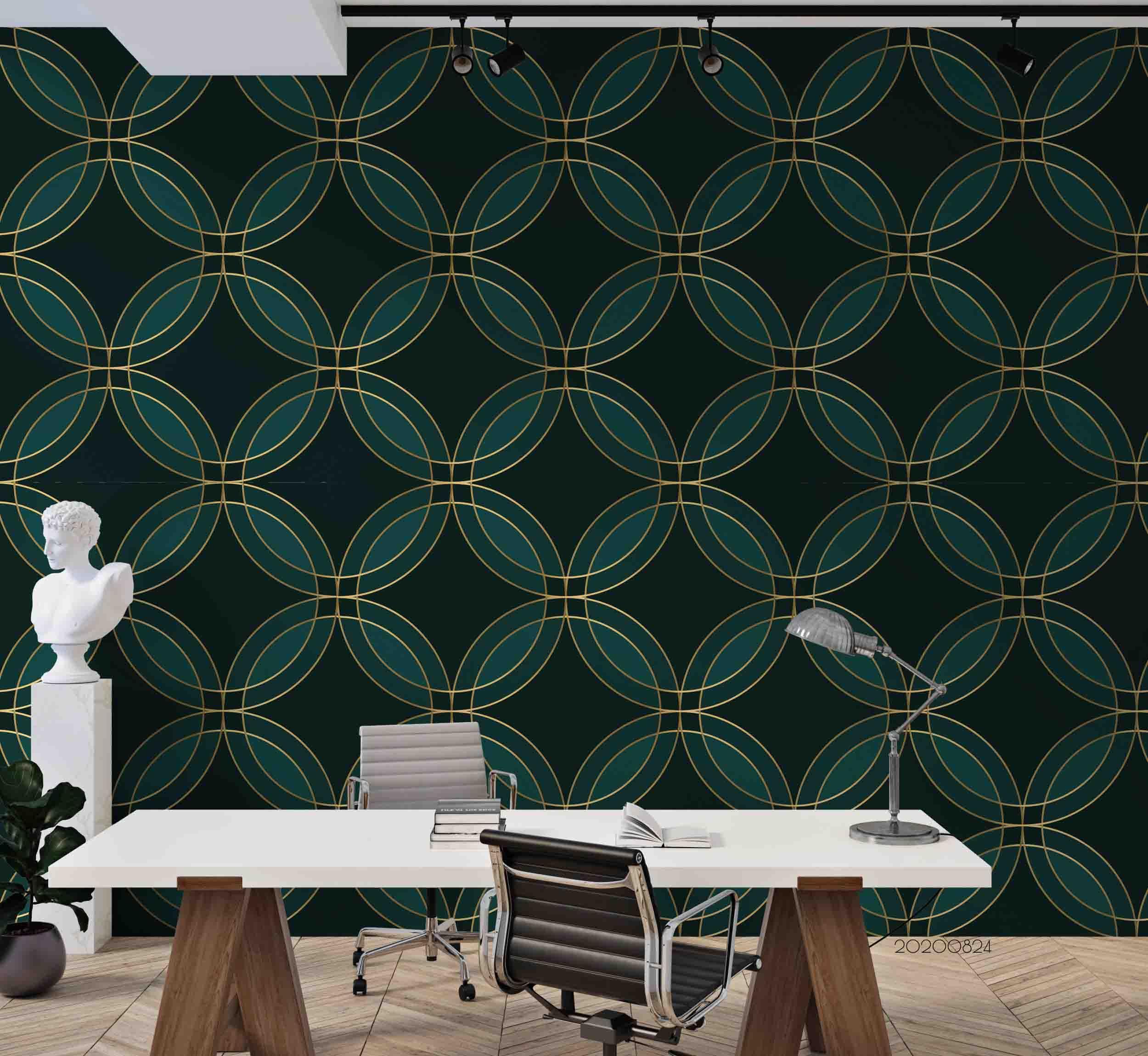 3D Abstract Green Geometric Art Decoration Wall Mural Wallpaper 83 LQH- Jess Art Decoration