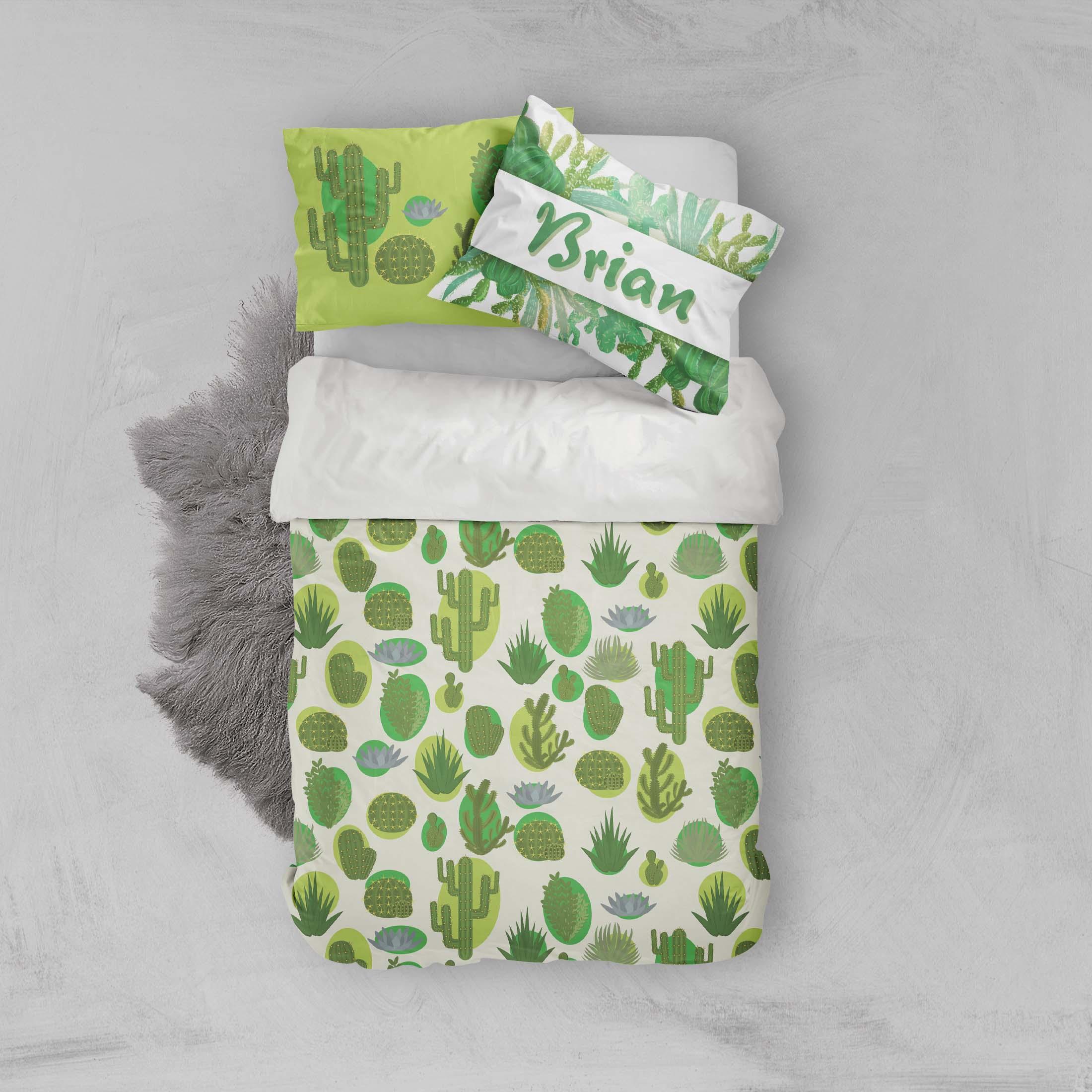 3D Cactus Green Quilt Cover Set Bedding Set Pillowcases 35- Jess Art Decoration
