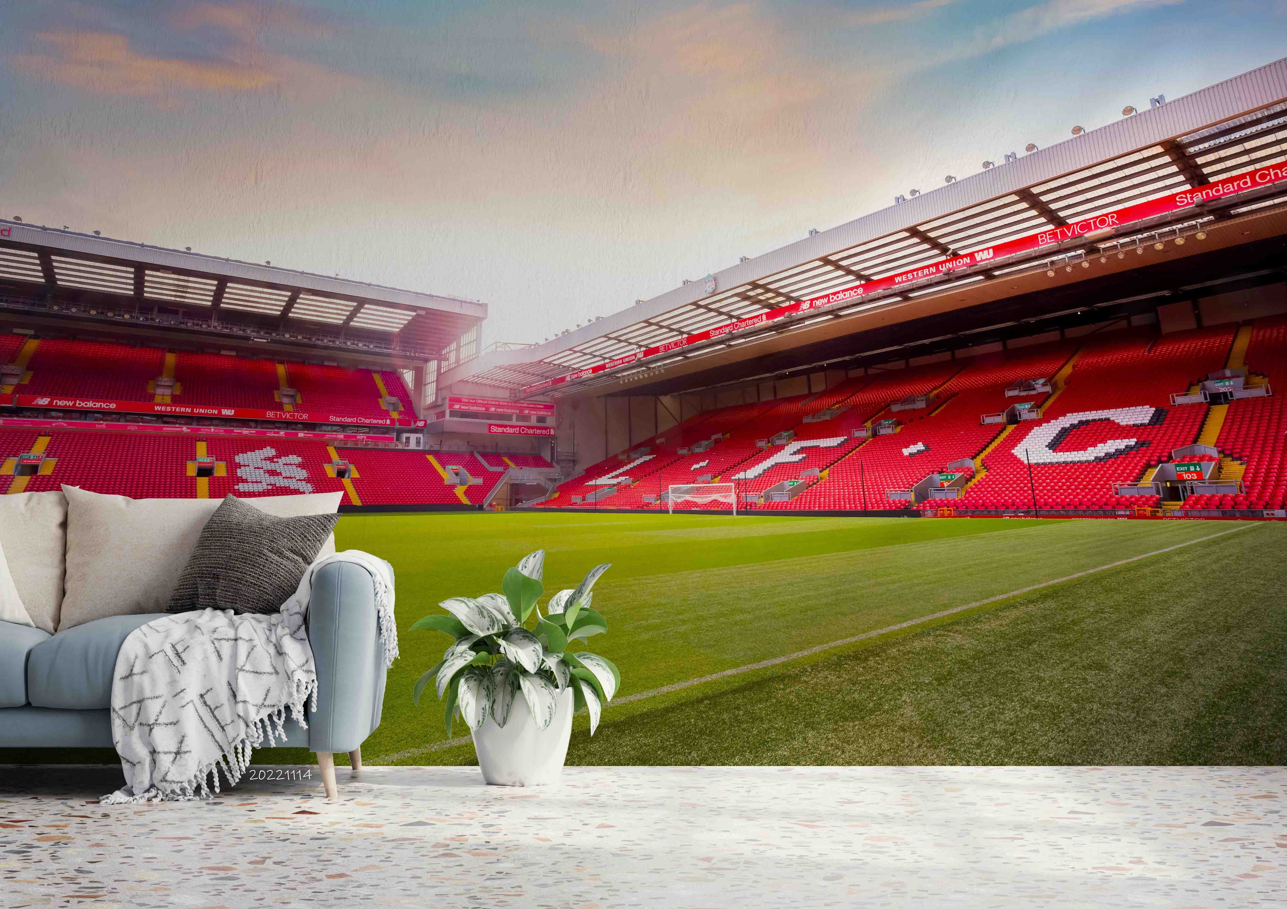 3D UK Anfield Stadium Wall Mural Wallpaper GD 203- Jess Art Decoration