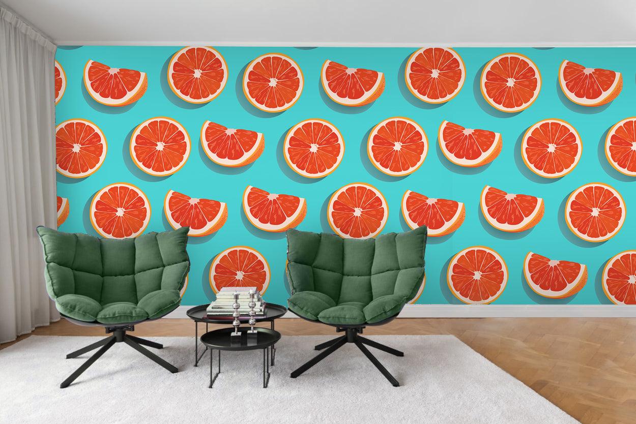 3D Orange Lemon Wall Mural Wallpaper 23- Jess Art Decoration