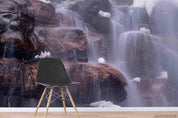 3D Rock Waterfall Landscape Wall Mural Wallpaper LQH 514- Jess Art Decoration
