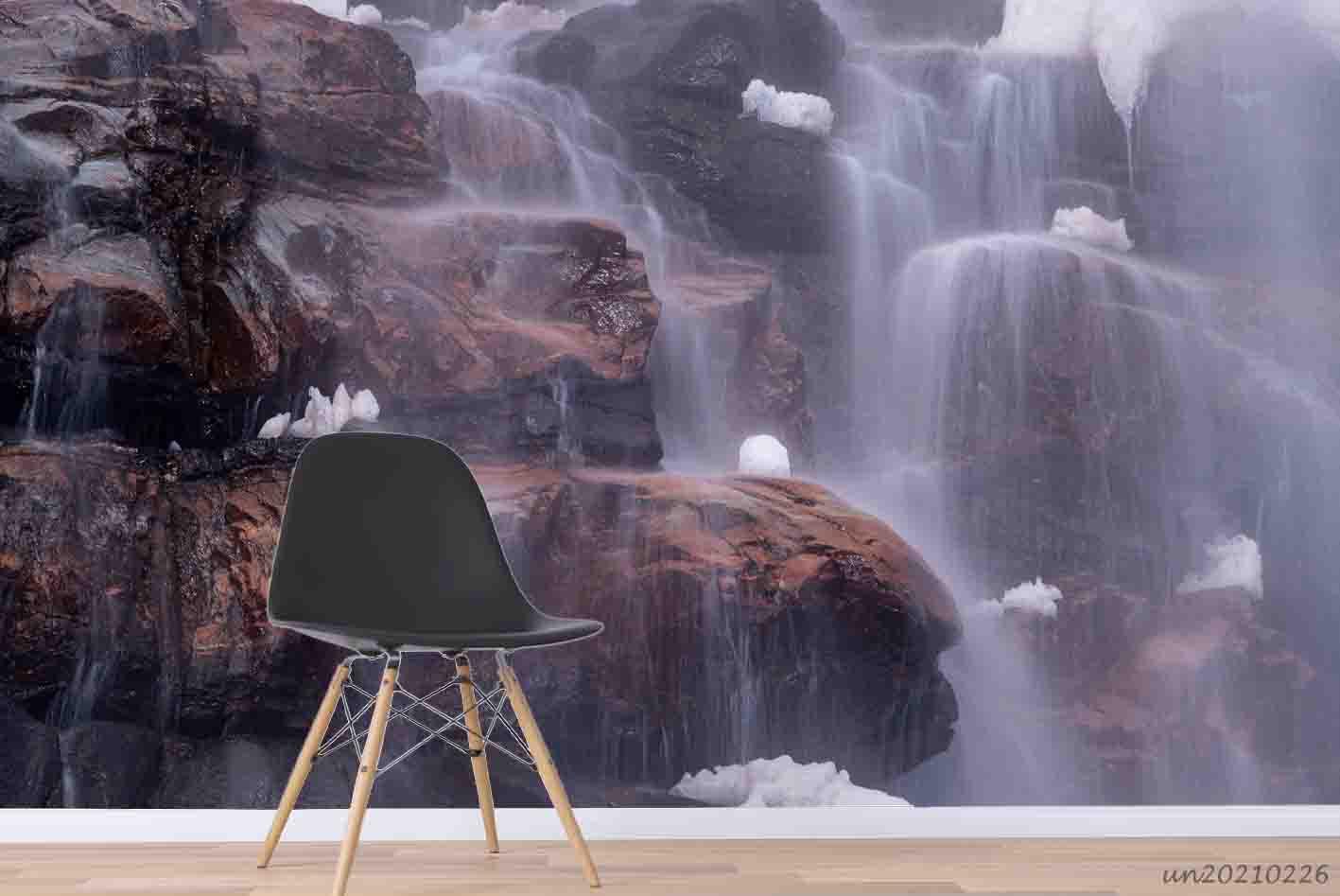 3D Rock Waterfall Landscape Wall Mural Wallpaper LQH 514- Jess Art Decoration
