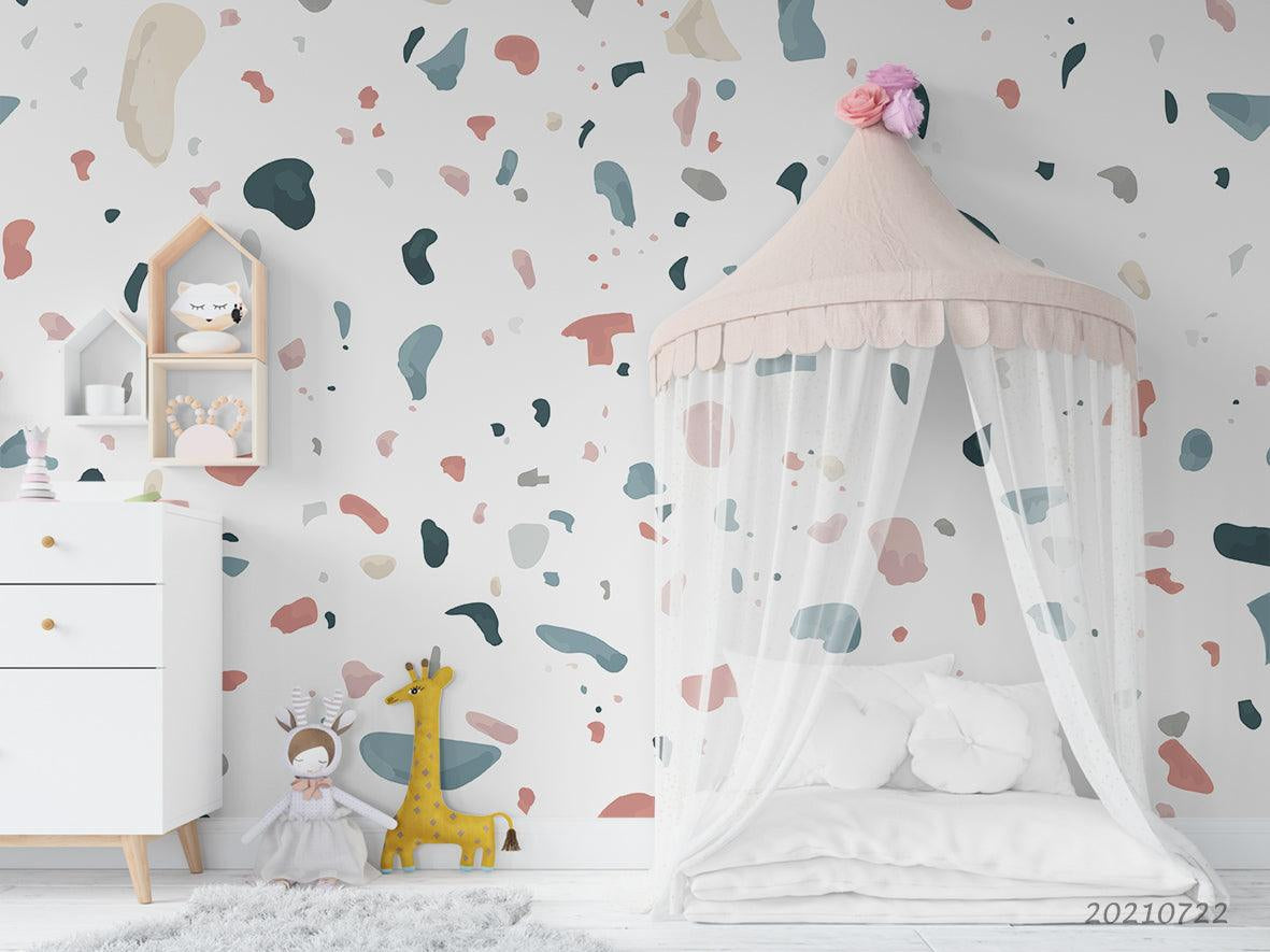 3D Soft Terrazzo Confetti soft terrazzo confetti pattern wall mural wallpaper for nursery