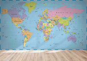 3D Blue World Map Wall Mural Wallpaper LQH 108- Jess Art Decoration
