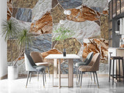 3D Mixed Stone Texture mixed natural stone texture wall mural wallpaper for dining room