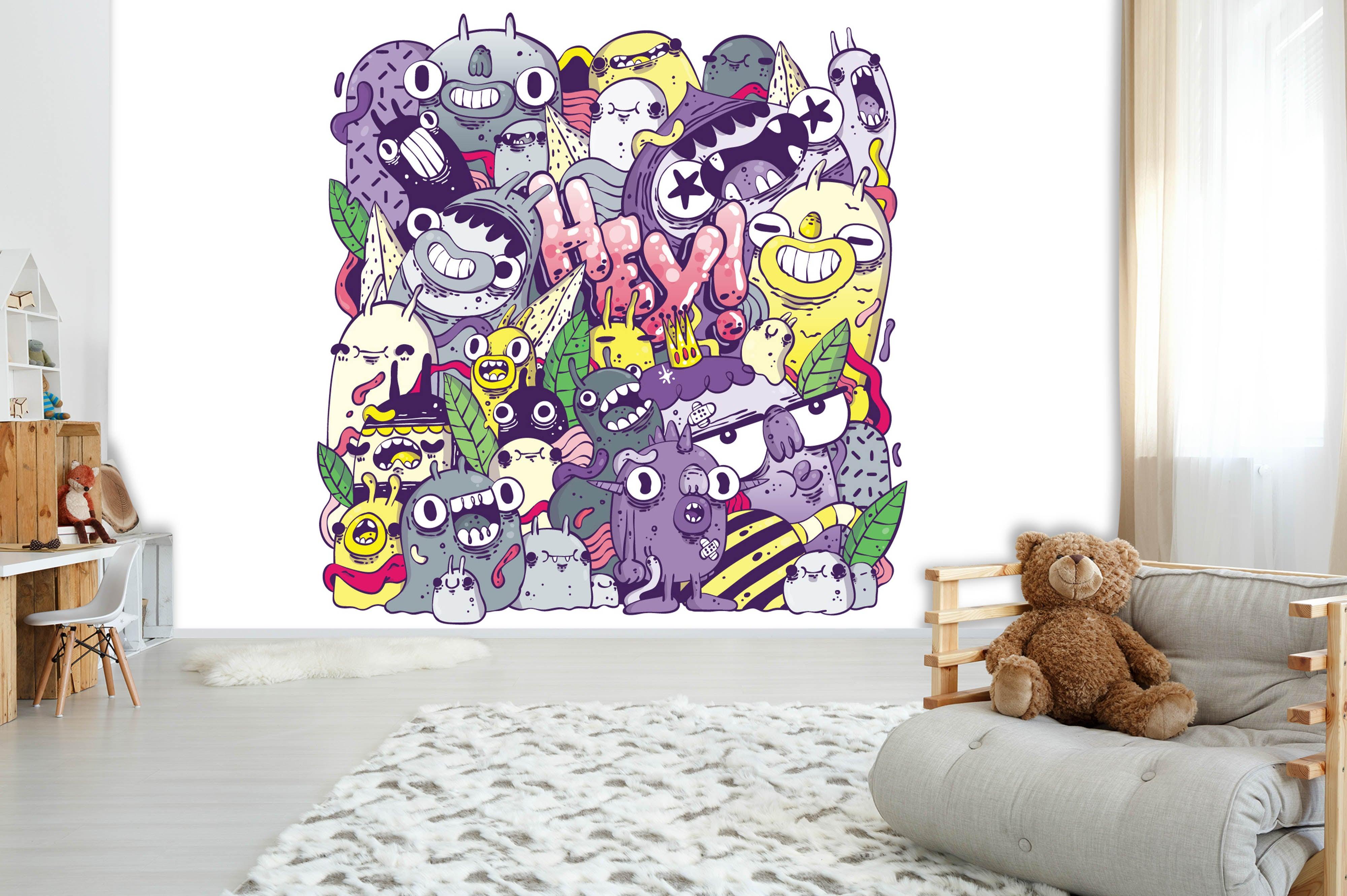 3D Abstract Monster Family Wall Mural Wallpaper 249- Jess Art Decoration