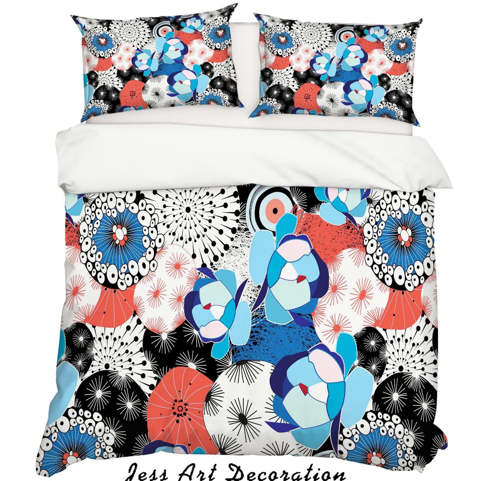 3D Abstract Floral Quilt Cover Set Bedding Set Pillowcases 06- Jess Art Decoration