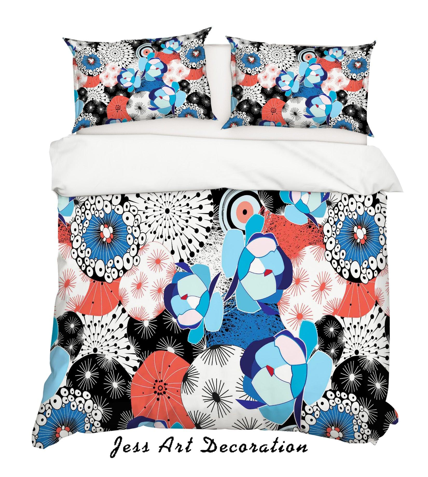 3D Abstract Floral Quilt Cover Set Bedding Set Pillowcases 06- Jess Art Decoration