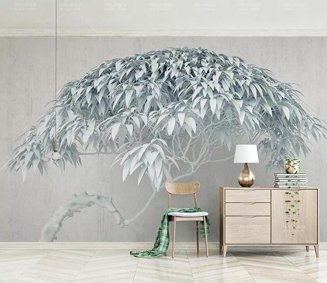 3D Simple Embossed Gypsum Tree Wall Mural 234- Jess Art Decoration