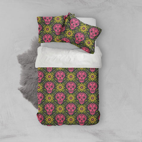 3D Pink Skull Quilt Cover Set Bedding Set Pillowcases 131- Jess Art Decoration