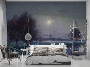 3D Night Wilderness Trees Lake Landscape Oil Painting Wall Mural Wallpaper GD 4582- Jess Art Decoration