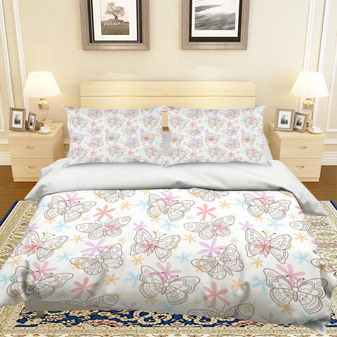3D Butterfly Pattern Quilt Cover Set Bedding Set Pillowcases 53- Jess Art Decoration