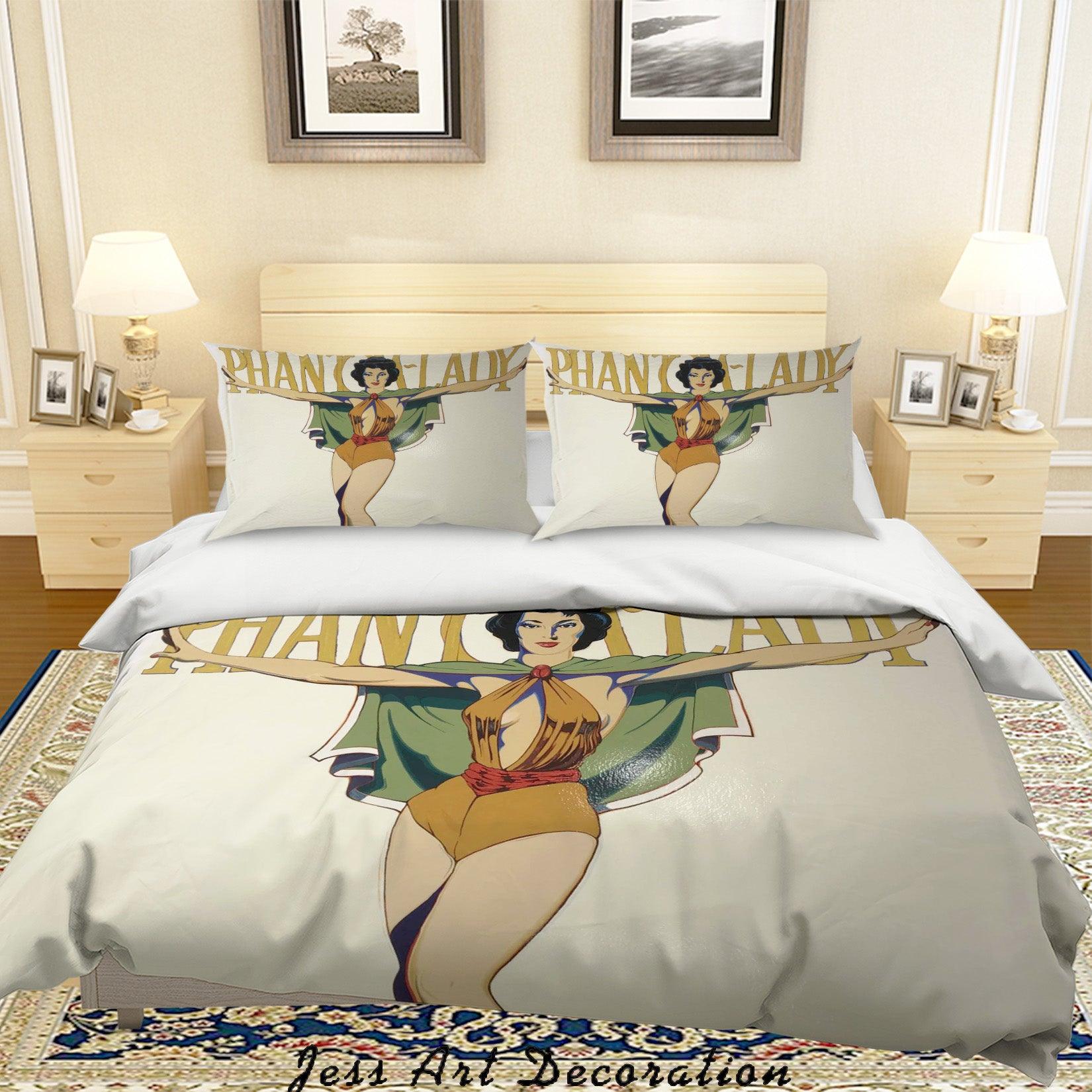 3D Abstract Colorful Super Hero Lady Quilt Cover Set Bedding Set Duvet Cover Pillowcases LXL- Jess Art Decoration