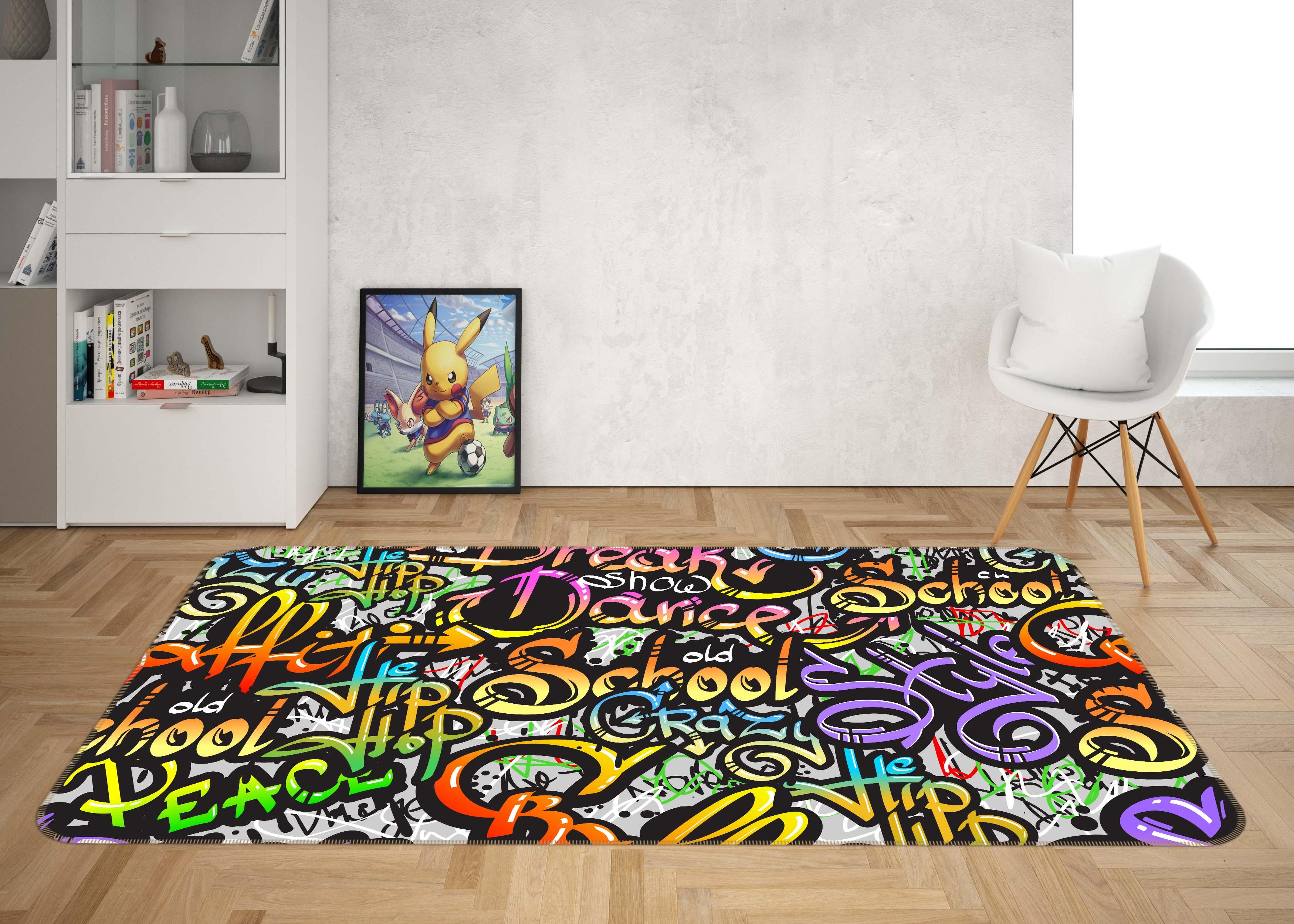 3D Abstract Background Graffiti Painting Non-Slip Rug Mat A577 LQH- Jess Art Decoration