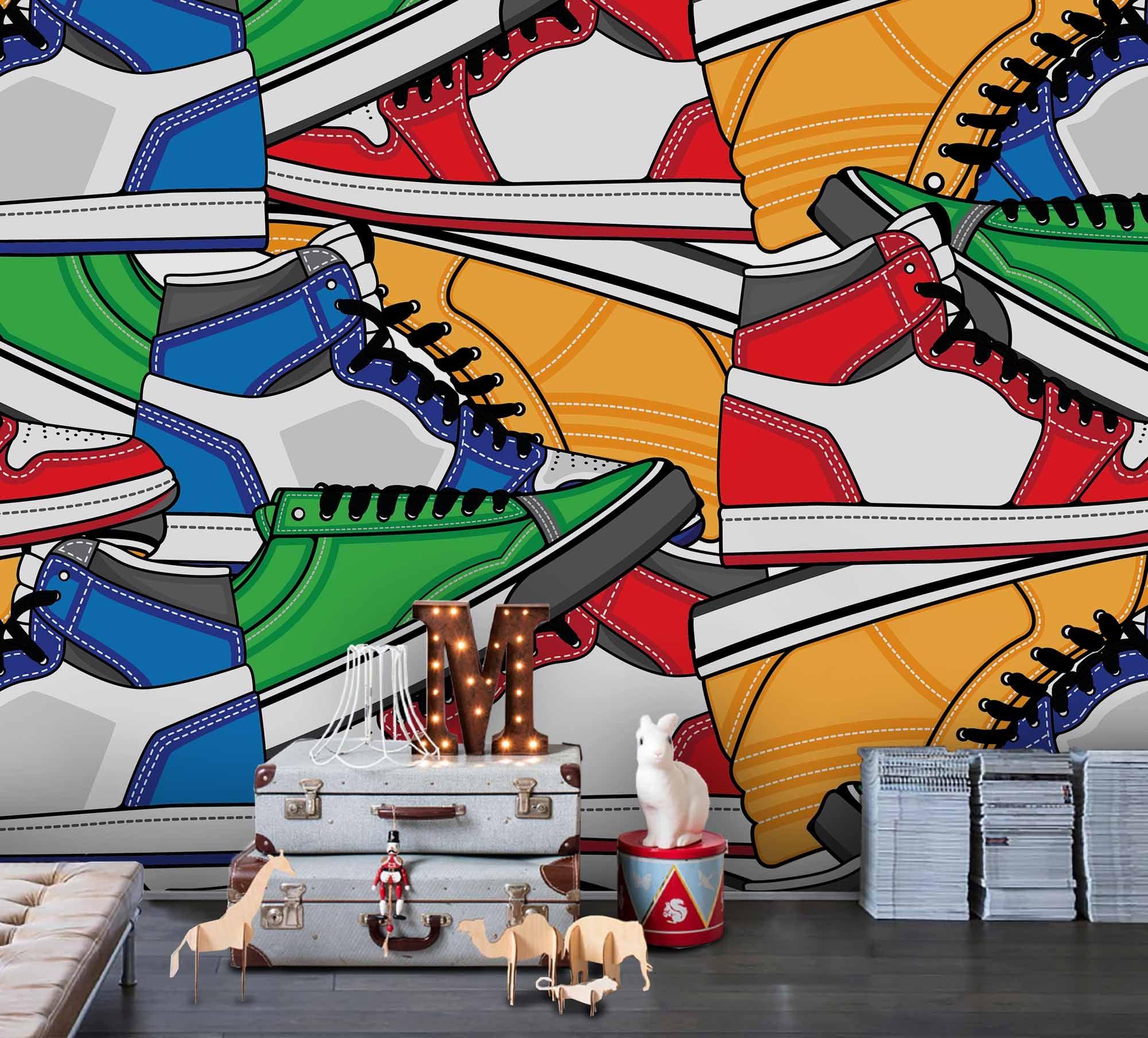 3D Color Skateboard Shoes Wall Mural Wallpaper 21- Jess Art Decoration