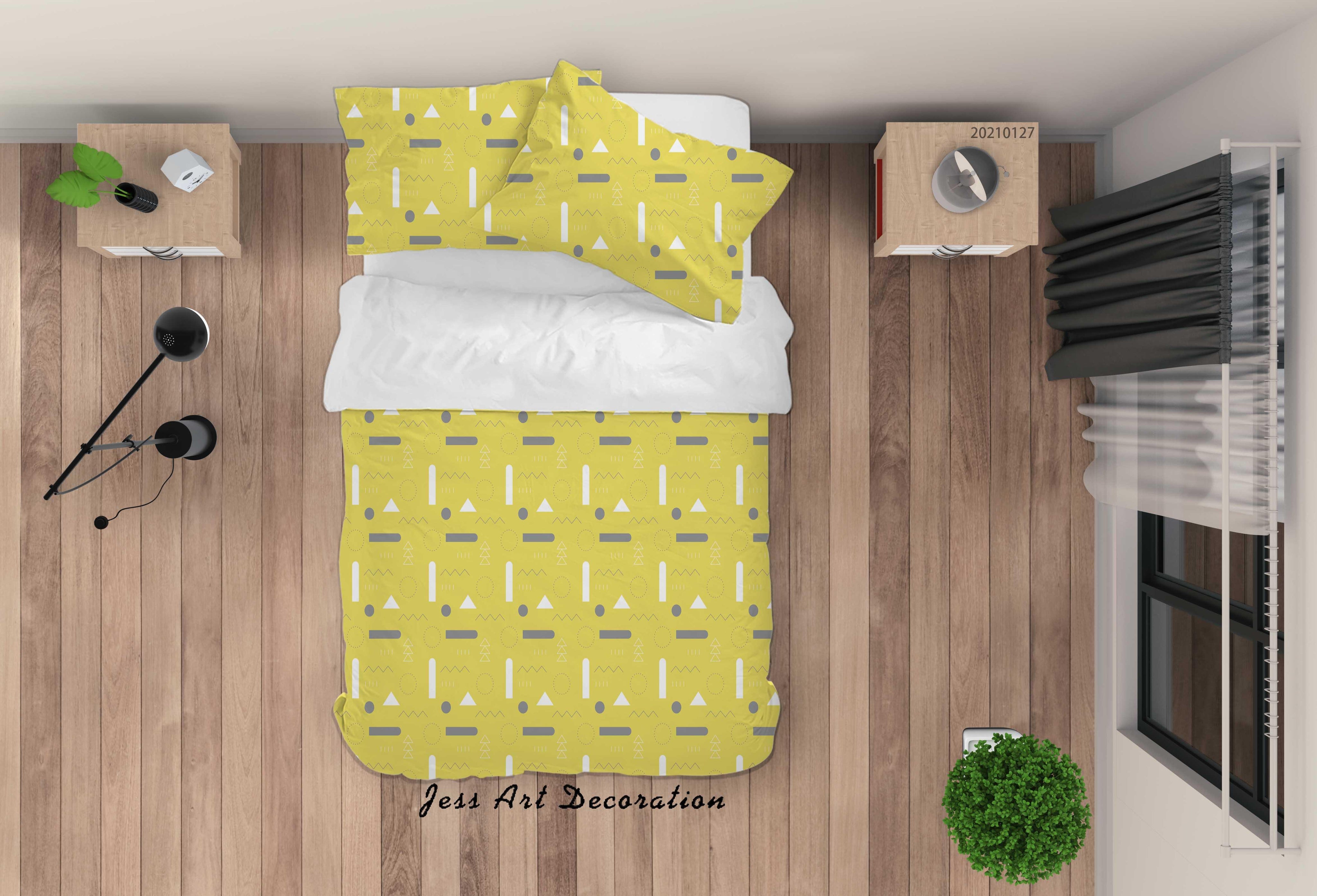 3D Abstract Geometric Pattern Quilt Cover Set Bedding Set Duvet Cover Pillowcases 208- Jess Art Decoration