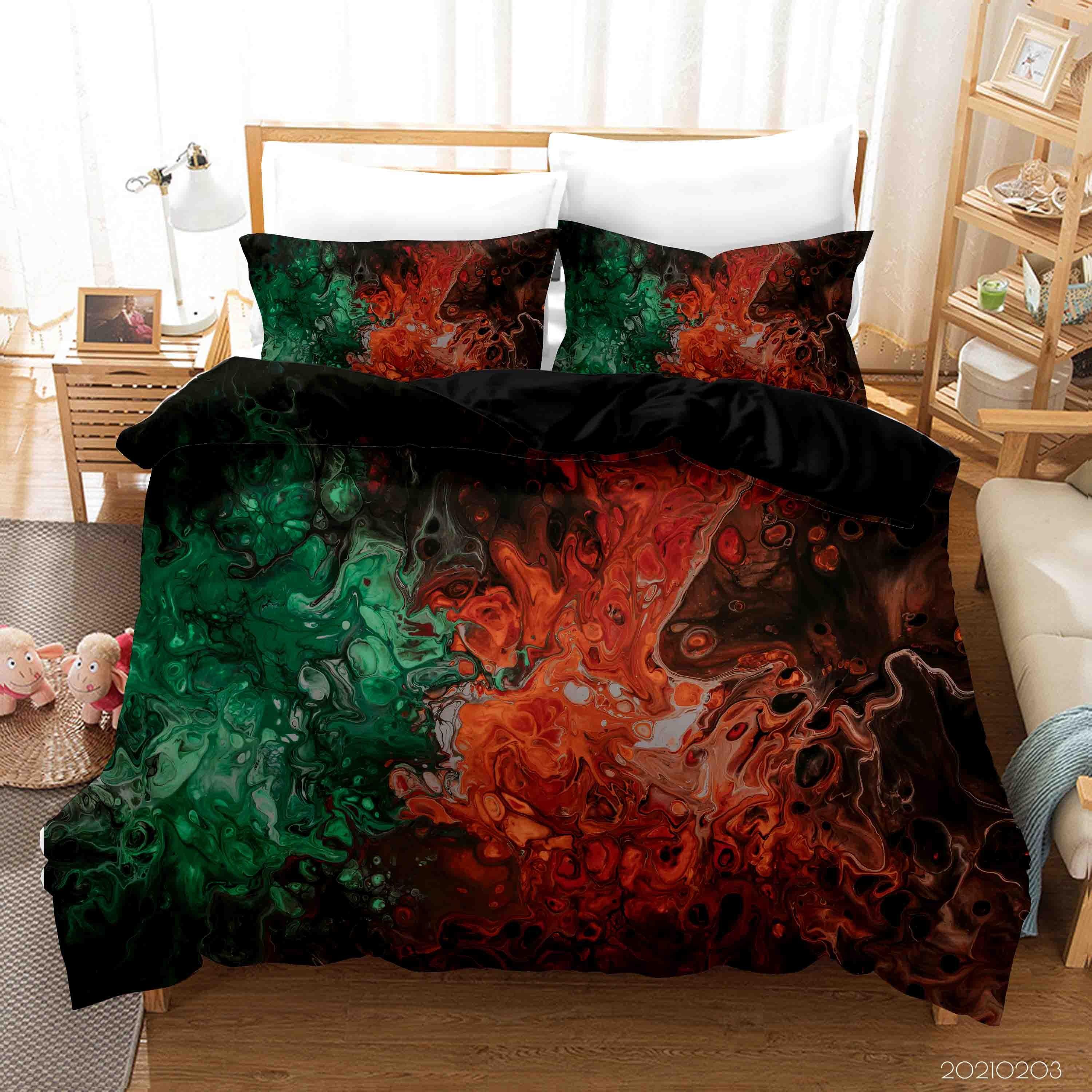 3D Abstract Color Marble Texture Quilt Cover Set Bedding Set Duvet Cover Pillowcases 24- Jess Art Decoration