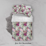 3D Hand Drawn Floral Leaves Plant Quilt Cover Set Bedding Set Duvet Cover Pillowcases LXL- Jess Art Decoration