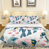 3D Flower Geometry Quilt Cover Set Bedding Set Pillowcases 30- Jess Art Decoration