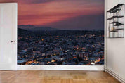 3D Overlooking Urban Landscape Lights Night Sunset Wall Mural Wallpaper SWW876- Jess Art Decoration
