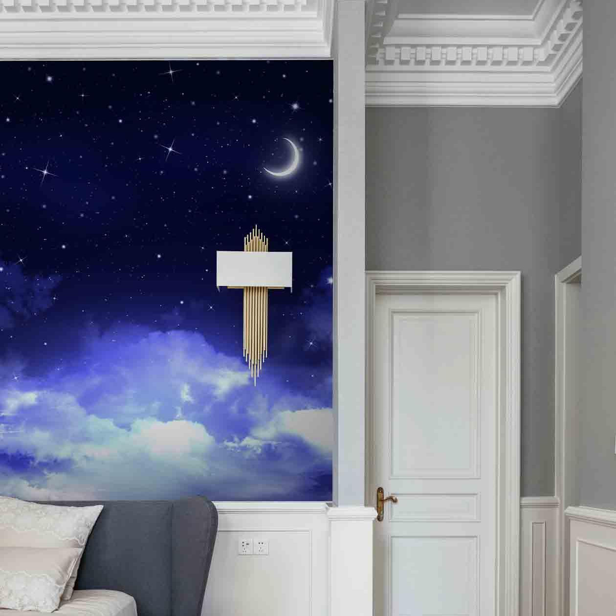 3D Moon Star Sky Clouds Night Wall Mural Wallpaper 14- Jess Art Decoration