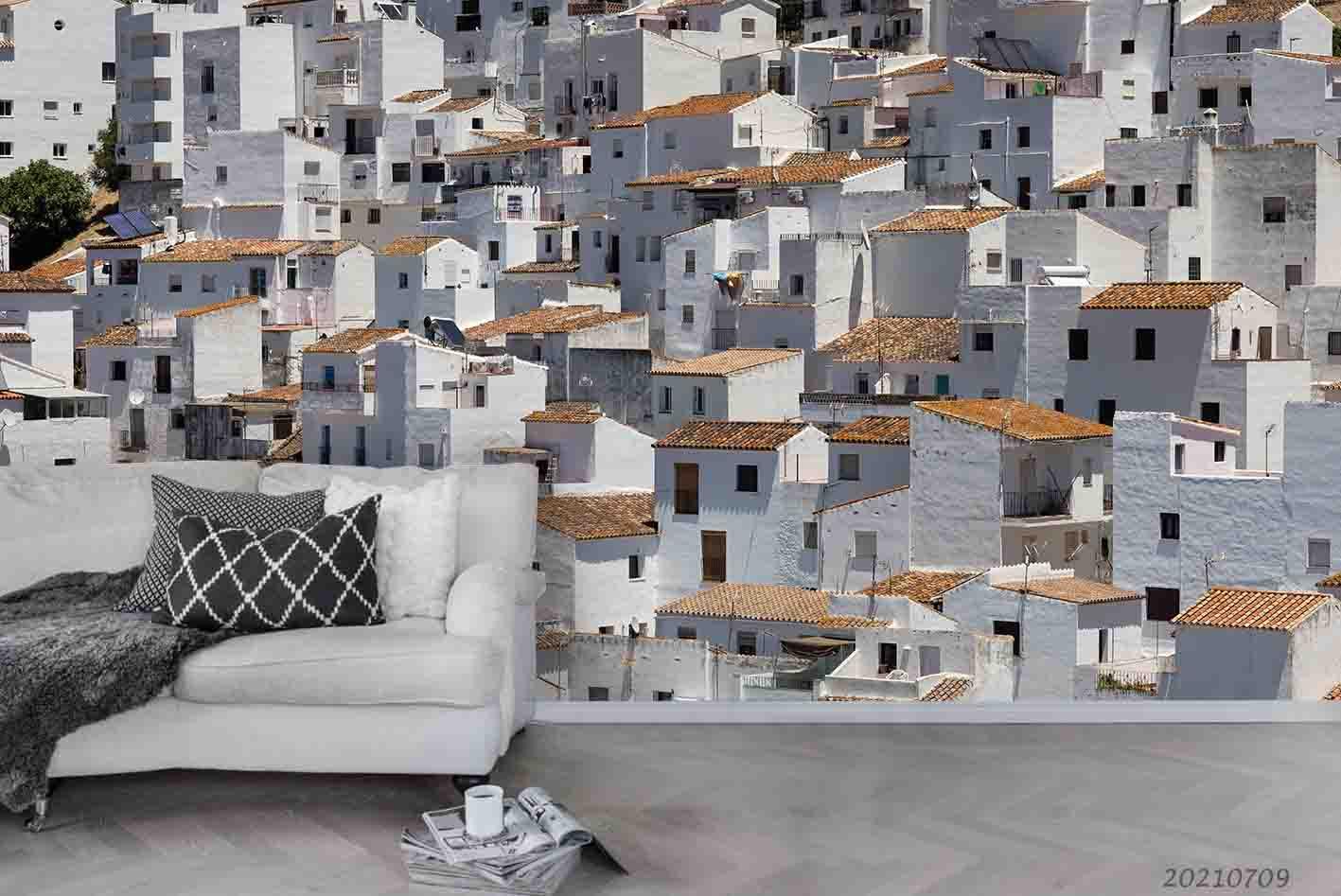 3D White Town Wall Mural Wallpaper SWW4345- Jess Art Decoration