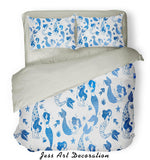 3D Blue Mermaid Pattern Quilt Cover Set Bedding Set Pillowcases  74- Jess Art Decoration