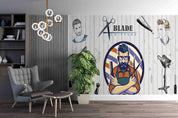 Barbershop Scissors Tool Men Shop Wallpaper barbershop graffiti wall mural for barber shop