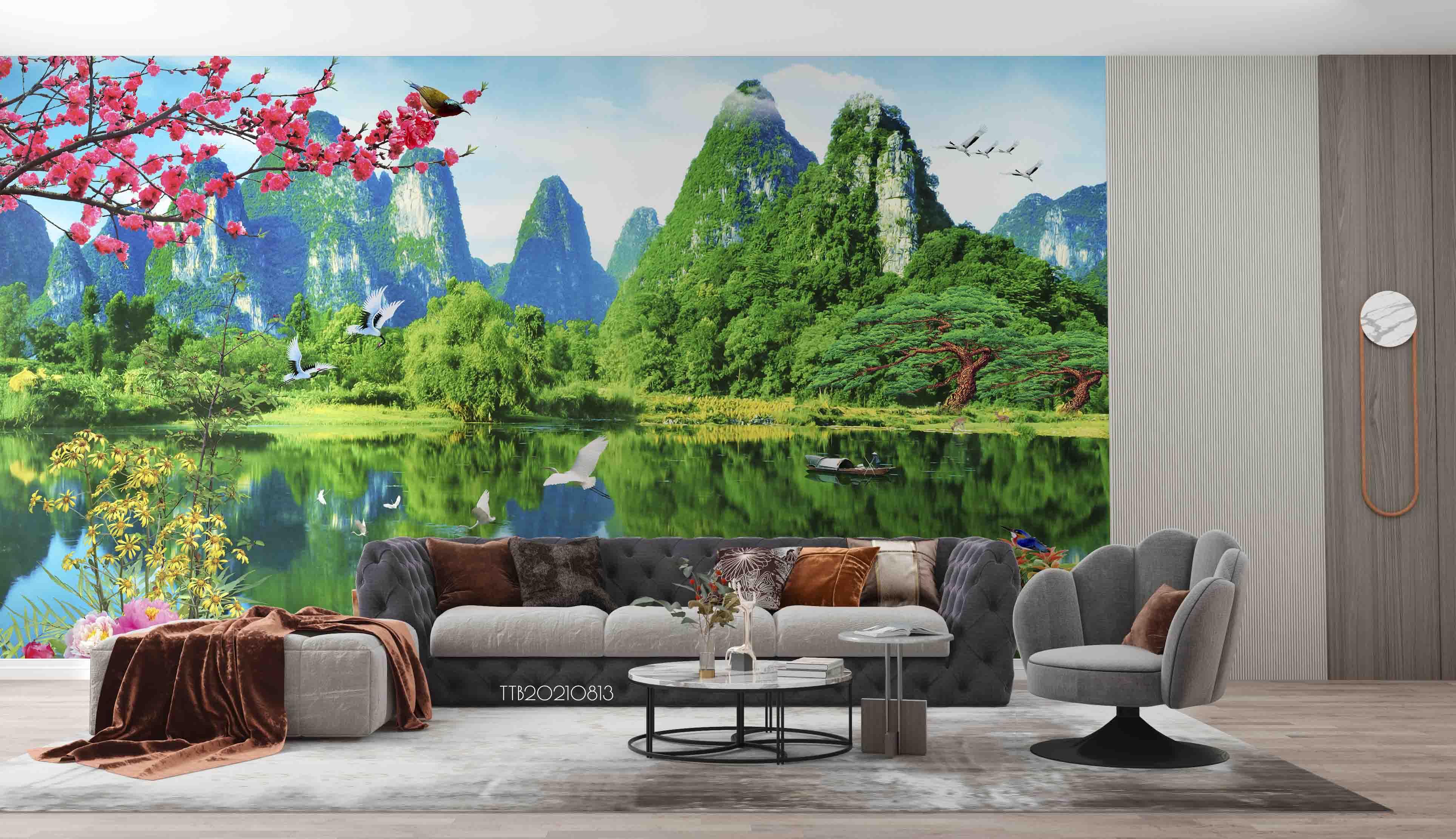 3D Chinese Style Landscape Painting Wall Mural WallpaperSWW5112- Jess Art Decoration