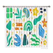 3D Abstract Leaf Pattern Curtains and Drapes LQH 5- Jess Art Decoration