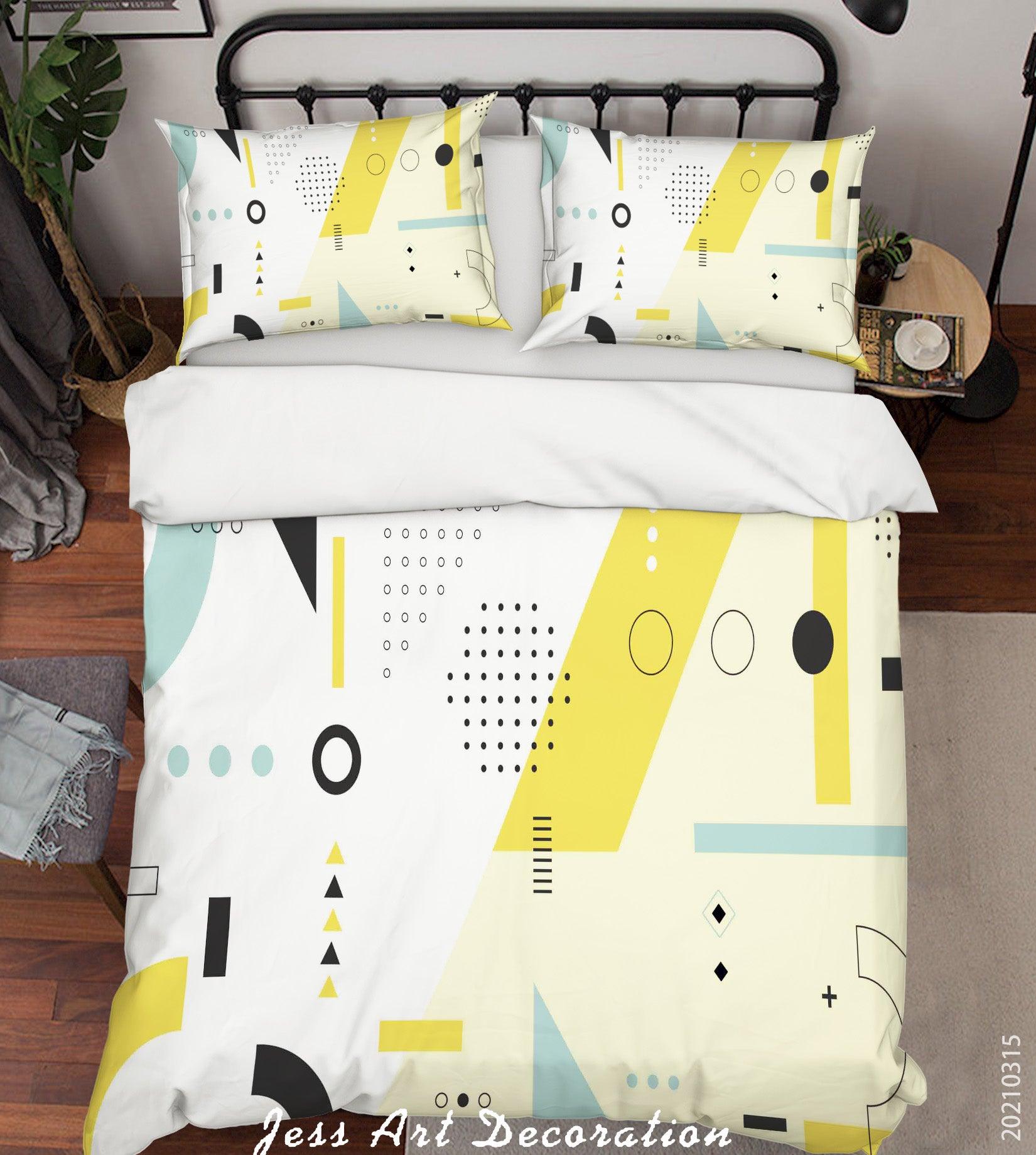 3D Abstract Color Geometry Quilt Cover Set Bedding Set Duvet Cover Pillowcases 81- Jess Art Decoration