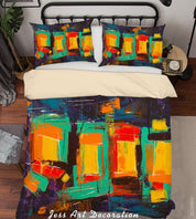 3D Oil Painting Cube Quilt Cover Set Bedding Set Duvet Cover Pillowcases LXL 280- Jess Art Decoration
