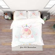 3D White Unicorn Quilt Cover Set Bedding Set Duvet Cover Pillowcases SF141- Jess Art Decoration