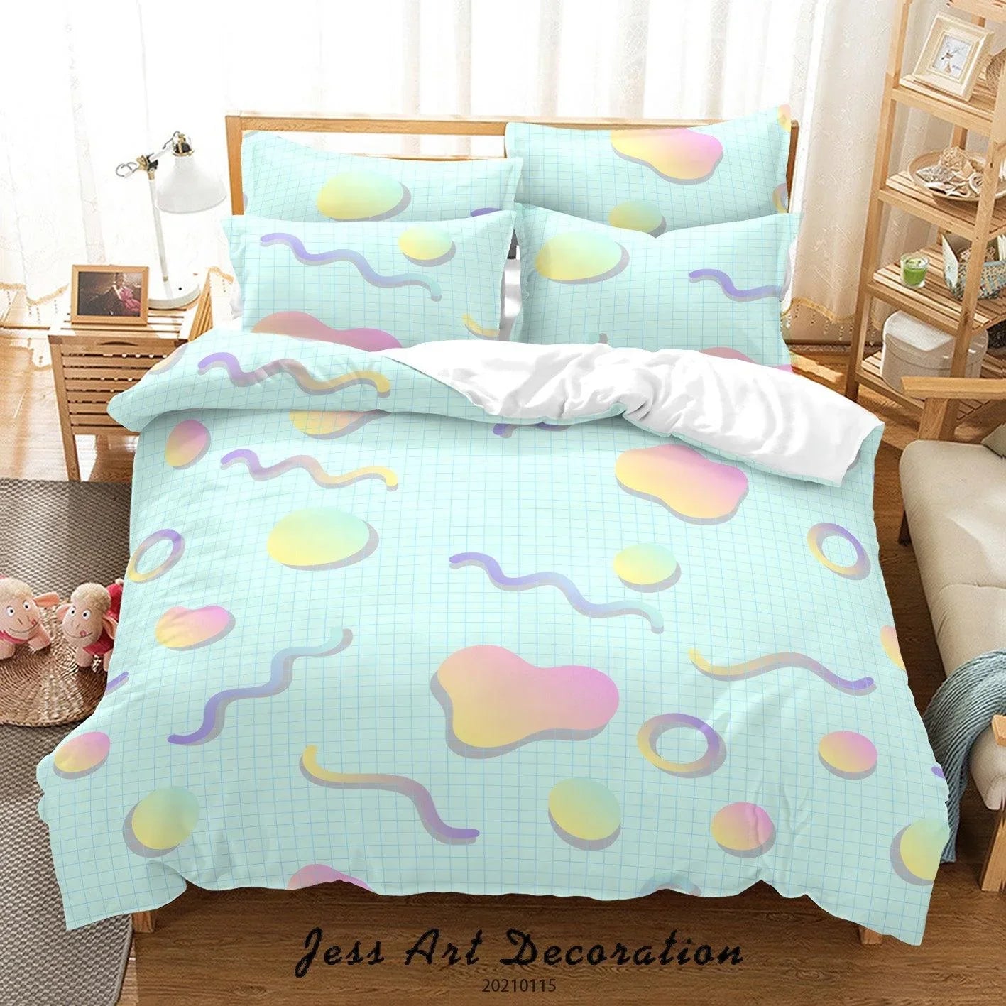 3D Green Love Space Quilt Cover Set Bedding Set Duvet Cover Pillowcases 27- Jess Art Decoration