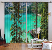 3D Mountain Green Lake Metasequoia Curtains and Drapes GD 1779- Jess Art Decoration