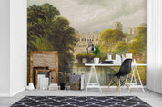 3D Building Forest River Boat Landscape Wall Mural Wallpaper SF15- Jess Art Decoration