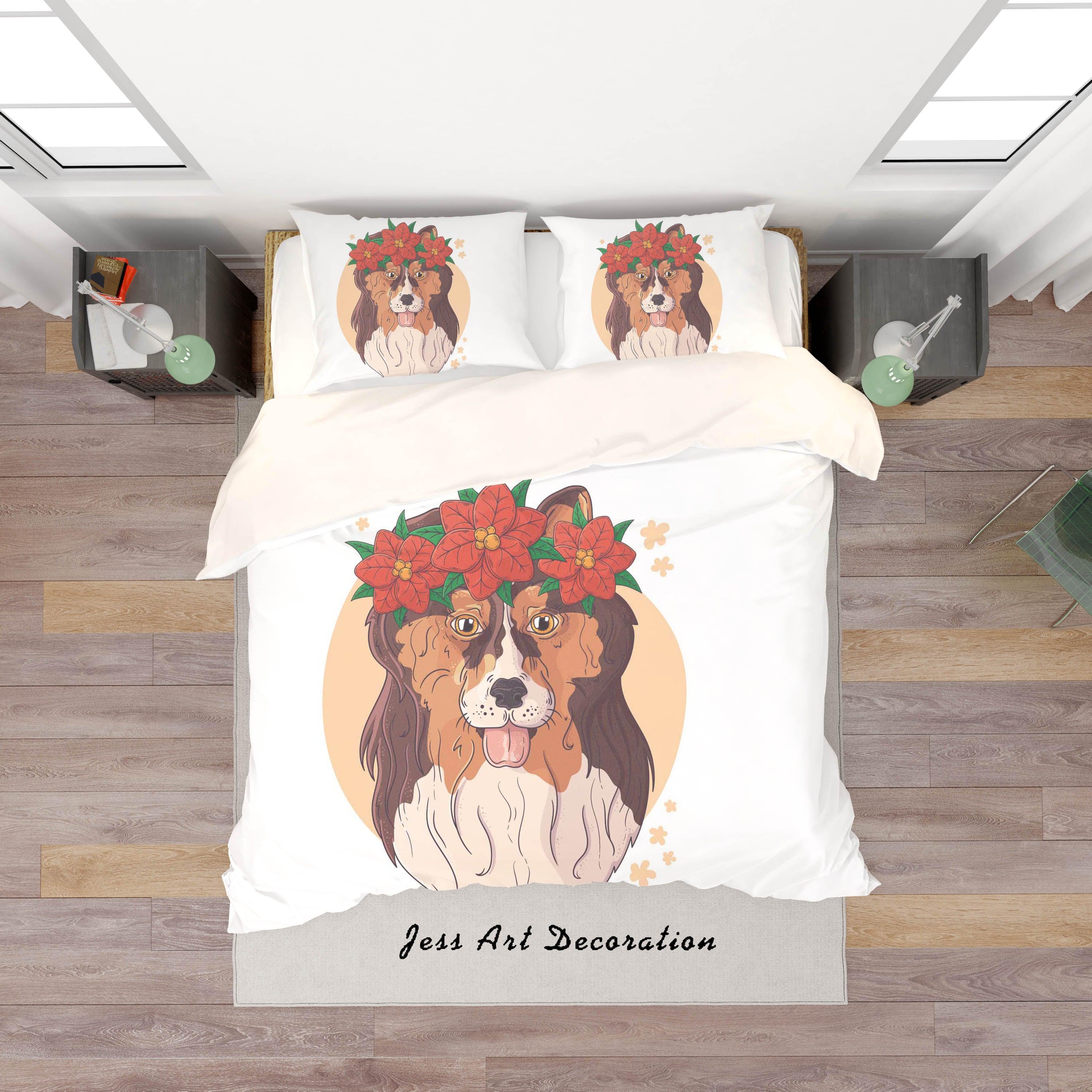 3D White Dog Quilt Cover Set Bedding Set Duvet Cover Pillowcases SF122- Jess Art Decoration