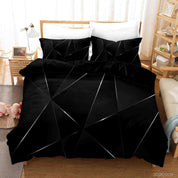 3D Abstract Black Geometry Quilt Cover Set Bedding Set Duvet Cover Pillowcases 336- Jess Art Decoration